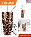 30OZ Leopard Tumbler Stainless Steel Insulated Travel Mug With Straw Lid Clea... New. Price: $27.19.