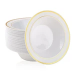 50PCS Plastic With Gold RIM-12OZ Disposable Soup Bowls, Christmas Thank... New. Price: $29.92.