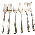 Wm Rogers & Son Exquisite Silverware Plate Flatware Salad Forks 6 Pieces Used. Price: $19.34.