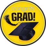 Amscan Flying Colors Graduation Party School Round Plates, 9" Yellow Tabl New. Price: $14.99.