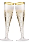 Munfix 50 Pack Gold Rimmed Plastic Champagne Flutes Oz Clear Toasting New. Price: $33.33.