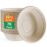Ecolipak Large Compostable Disposable Paper Bowls, Oz, 32OZ-NATURAL New. Price: $35.23.