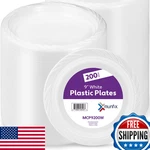 Munfix 200 White Plastic Plates Set - 9 Inch Disposable Dinner Bulk Pack New. Price: $39.98.