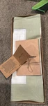 Solino Home Linen Placemats Set Of 4-100% Pure Sage Green And White 14X19 New. Price: $35.00.