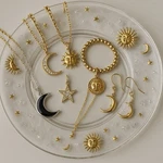 Glass Sun Moon Stars Plate With Gold Accents 13.5 Embossed Celestial Design Used. Price: $25.00.