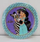 Vintage Beach Disney Jasmine & Zebra 8 Plastic Coated Plates Cake Aladdin New. Price: $8.99.