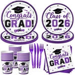 Purple Graduation Decorations Dinnerware Set, Class Of 2026 Plates... New. Price: $27.69.