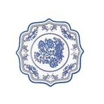 25 White 8" Paper Dessert Plates Blue Floral Print Scalloped Rim Party Events New. Price: $14.49.