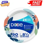 Dixie Medium Paper Plates, 8.5 Inch, 90 Count, 2X Stronger*, Microwave-safe New. Price: $11.59.