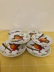 Signature Room Creative Orange Owl Plates Set Of Dessert, Snack, Salad 6" Used. Price: $22.50.