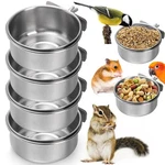Okllen 4 Pack Bird Feeding Dish Cups, Detachable Stainless Steel Silver New. Price: $22.83.
