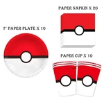 Pokemon Pokeball Birthday Plate Napkin Cup Tableware Kids Party Decoration Uk New. Price: $13.44.