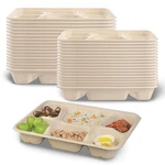 50 Pack Heavy-duty Compostable Trays Compartment Plates Disposable 6-SECTIO... New. Price: $44.80.