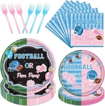 Best Football Gender Reveal Decorations Tableware 96PCS Poms Disposable New. Price: $19.90.