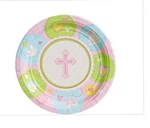 Amscan Sweet Christening Round Plates 7 Pink 8CT New. Price: $7.99.