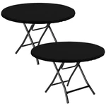 Obstal 2 Pcs Fitted Round Table Cloth, Reversible Waterproof Stain Resistant Str New. Price: $30.98.
