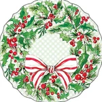 Boston International - Holly Berry Wreath Shaped Luncheon Napkins SL32060300 New. Price: $13.00.