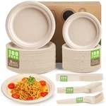 Gezond Compostable Paper Plates Set 500PCS Disposable Heavy-duty Plate... New. Price: $75.44.
