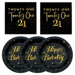 Black And Gold Birthday Party Napkins PLATES21ST Tableware ... New. Price: $18.42.