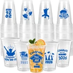 24 Pcs 16OZ Graduation Party Plastic Cups (blue), Designs Disposable For New. Price: $32.99.
