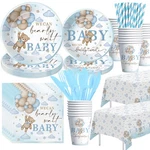 Suhelkit Bear Baby Shower Decorations Boy Tableware - Blue Can New. Price: $28.17.