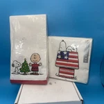 Sealed Packages Of Graphique Patriotic & Christmas Peanuts Snoopy Napkins New. Price: $13.95.