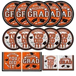 Gatherfun Graduation Party Supplies Dinnerware Set Orange Disposable Plate S29 New. Price: $17.50.