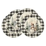 Xchi Watercolor Buffalo Plaid Round Placemats Set Of (14X14 Inch), Colored New. Price: $16.65.