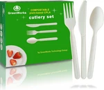 Greenworks 150 Count 7" Heavy-duty Compostable UTENSILS,50 Forks Off-white New. Price: $29.60.