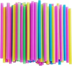 Assorted Bright Colors Jumbo Smoothie Straws, Wide Plastic Disposable Milkshake New. Price: $17.99.