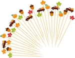 Fall Cocktail 100 Pcs Bamboo Toothpicks Autumn Pumpkins Maple Leaf... New. Price: $9.11.