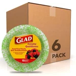 Glad Round Disposable Paper Bowls Green Victorian Design 16OZ 15CT Pack New. Price: $20.12.