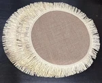 Burlap Round Placemats Set Of 4 Table Decor Boho Natural Jute Fringe New. Price: $23.23.