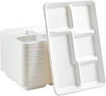 Vplus 100% Compostable 5 Compartment Paper Plates, Count (pack Of 1) New. Price: $46.15.