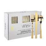 Best WDF300 Pieces Gold Plastic Silverware - Heavy Duty Disposable Cutlery Set New. Price: $56.79.