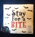 Halloween Bat "stay For Bite" 40 Ct. Paper Napkins Bitten Corner By Eccolo New. Price: $6.56.