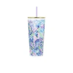 Lilly Pulitzer Double Wall Tumbler With Lid And Reusable Straw, Insulated Travel New. Price: $24.95.