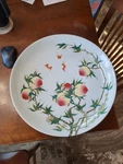 Chinese 16-IN Pastel Porcelain Hand Carved Exquisite Five Peach Plate. Price: $255.00.