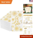 Christmas Napkins Paper 3PLY Gold Snowflake Disposable Dinner 100 Pack New. Price: $23.86.