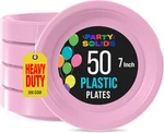 Party Solids Pink Plastic Plates For Supplies 7" Disposable He New. Price: $16.85.
