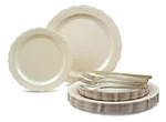 Occasions 150PCS Ivory Plastic Plates With Gold Silverware For 25 Guests - El... New. Price: $56.37.