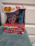 Jelly Belly Snow Cone 20CT. Disposable Cups And Spoon Straws Multicolor New. Price: $10.00.