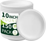 Inch Compostable Paper Plates White 150 Pack , 100% Sugarcane Bagasse Larg... New. Price: $46.99.