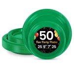50 Pcs Green Plastic Plates For Party, 25-9" & 25-7" Disposable Cake Dessert ... New. Price: $21.24.