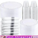 Elegant Disposable Plastic Plates Silver Trimmed Cutlery Cups Party Supplies New. Price: $60.78.