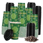 St. Patrick's Day Disposable Coffee Cups With Lids 16 Oz Green Shamrock Lucky New. Price: $21.99.