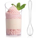 Zezzxu 50 Pack Mini Dessert Cups With Spoons, 2.2 Oz Plastic Small Shott New. Price: $24.35.