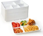100% Compostable Compartment Plates 125 Pack Disposable Paper New. Price: $42.19.