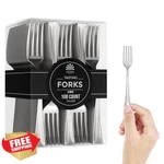 Exquisite Mini Forks 100CT Silver Look Plastic Tasting Dessert Utensils New. Price: $20.00.