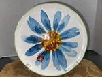 Mud Pie Blue Floral Plate In Easel; Assembled 11 New. Price: $24.99.